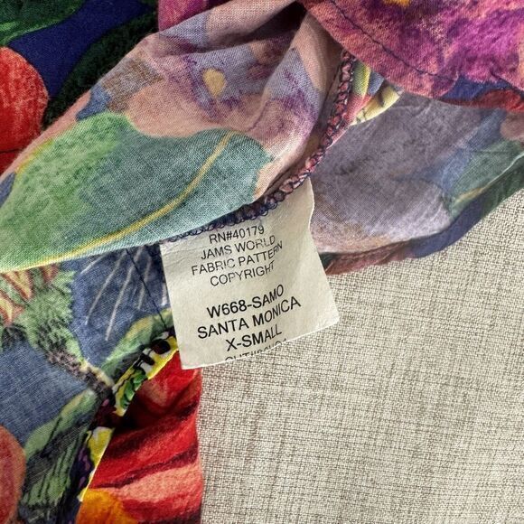 Jams World‎ Santa Monica Rayon Short Sleeve Butterfly Sleeve Blouse Hawaiian XS - Picture 5 of 11